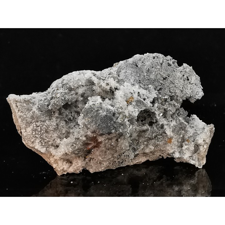 sphalerites orange avec quartz  haus Rappolstein vein,  Sainte Marie Aux Mines, Alsace - FRANCE