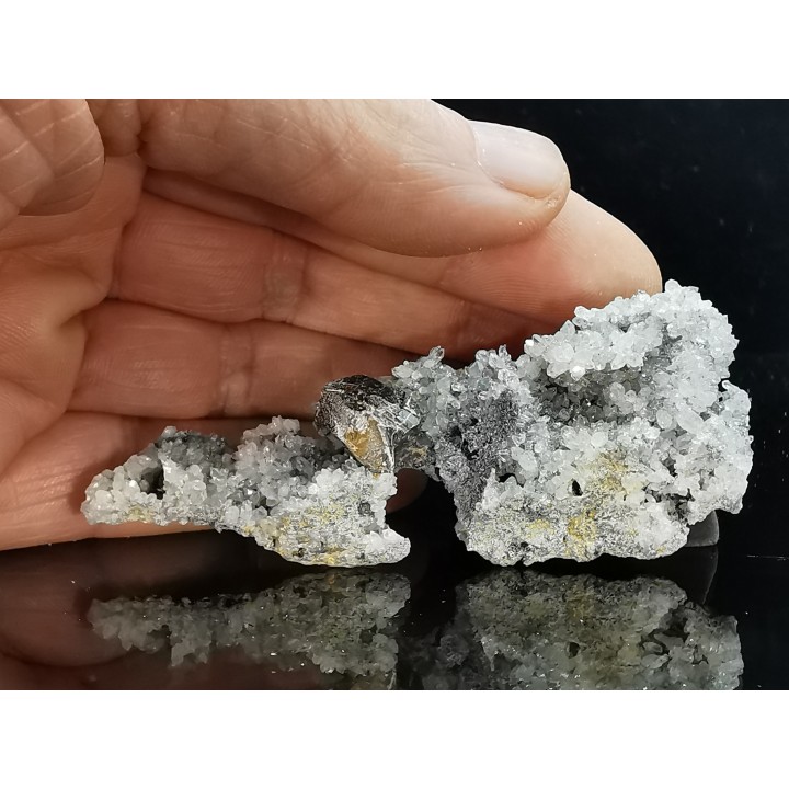sphalerites orange avec quartz  haus Rappolstein vein,  Sainte Marie Aux Mines, Alsace - FRANCE