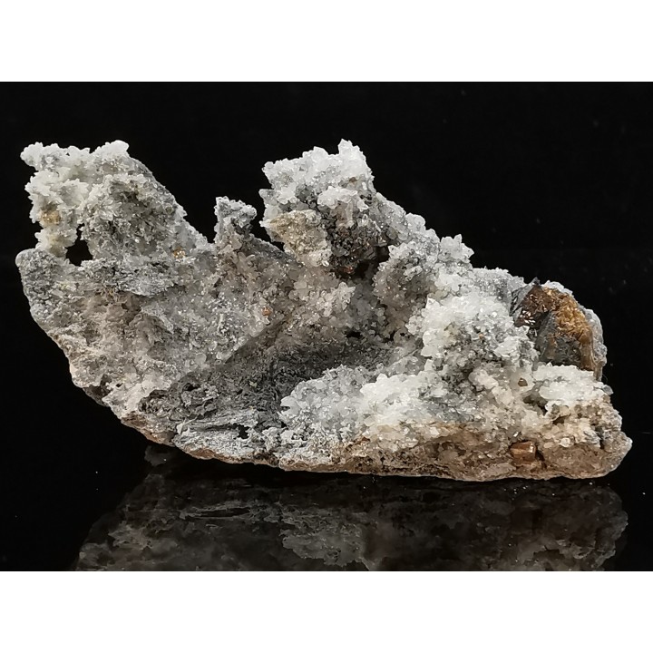 sphalerites orange avec quartz  haus Rappolstein vein,  Sainte Marie Aux Mines, Alsace - FRANCE