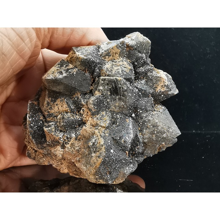 Hematite sur Quartz fumé  "cote 900", Sainte Marie aux Mines, Alsace - FRANCE