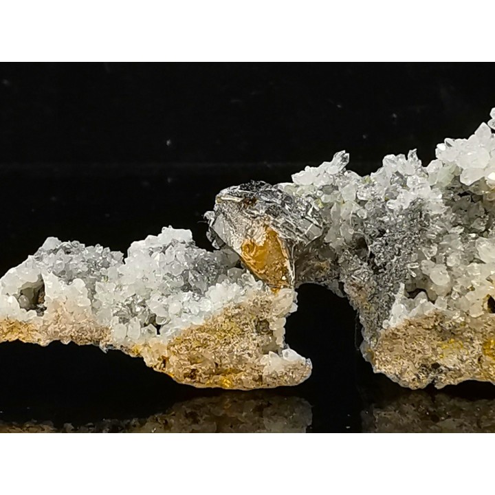 sphalerites orange avec quartz  haus Rappolstein vein,  Sainte Marie Aux Mines, Alsace - FRANCE