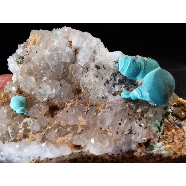 Malachite - Quartz  Bouque payrol, Camares,  Aveyron,  France