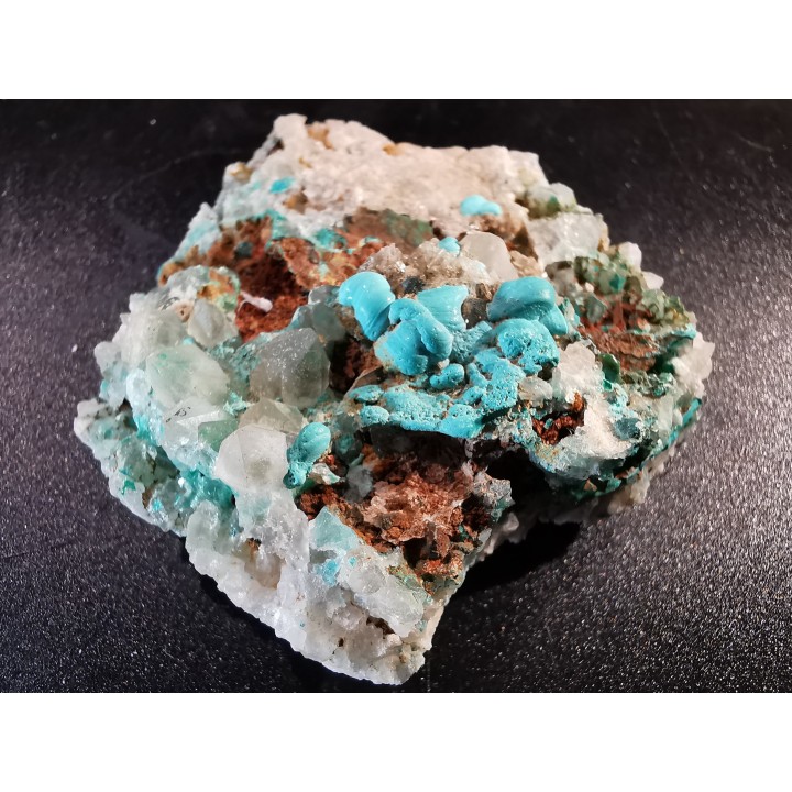 Malachite - Quartz  Bouque payrol, Camares,  Aveyron,  France