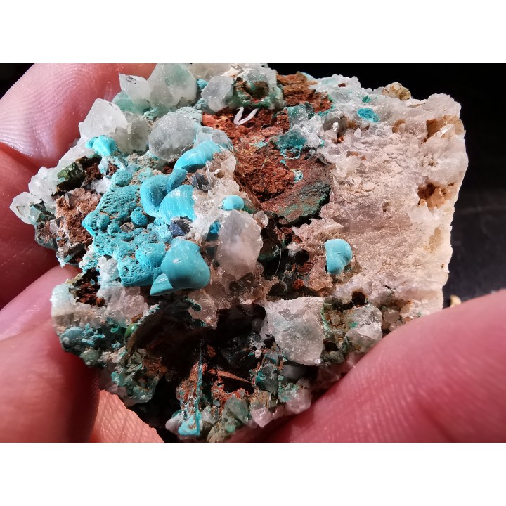 Malachite - Quartz  Bouque payrol, Camares,  Aveyron,  France