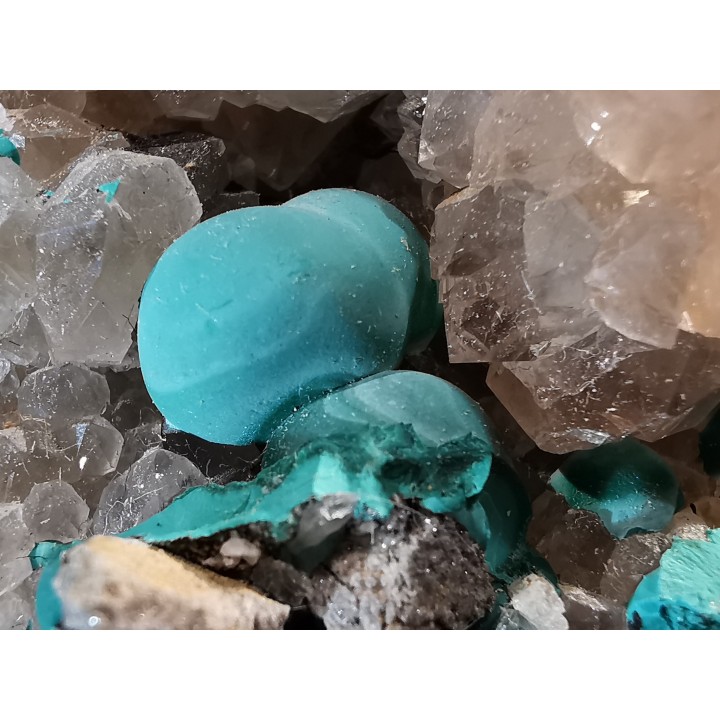 Malachite - Quartz  Bouque payrol, Camares,  Aveyron,  France