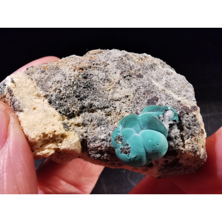 Malachite - Quartz  Bouque payrol, Camares,  Aveyron,  France