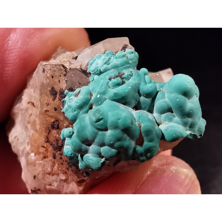 Malachite - Quartz  Bouque payrol, Camares,  Aveyron,  France