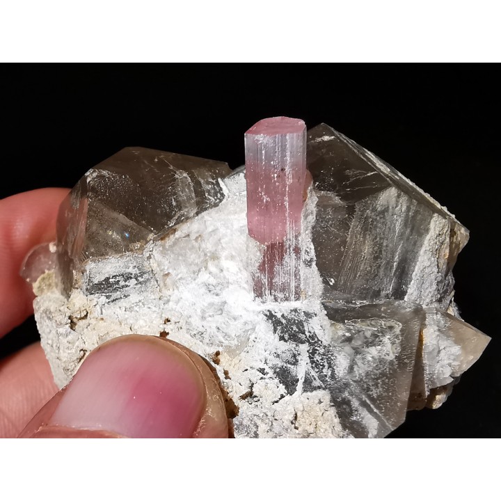 Tourmaline rubellite sur quartz  Pakistan