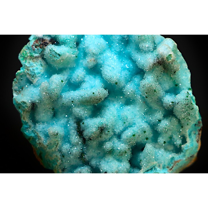 Quartz sur chrysocolle psm malachite psm  barytine   Mine de Tenke-Fungurume, Katanga, RD Congo