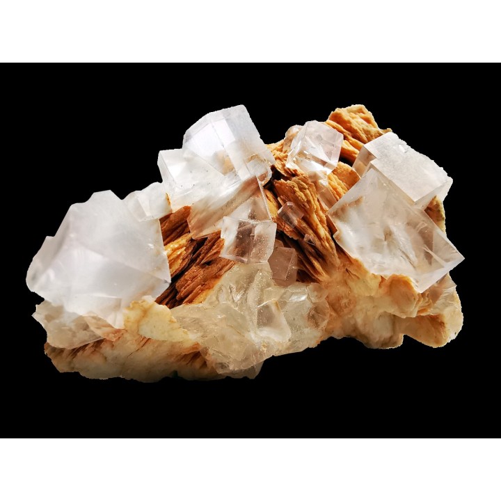 Colorless fluorite and barite , Berbes, Spain