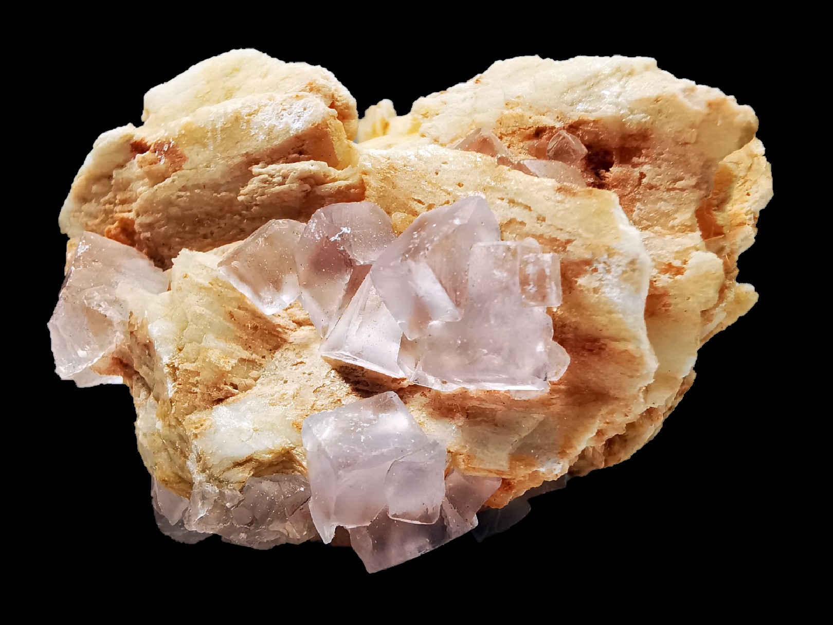 Colorless fluorite and barite , Berbes, Spain