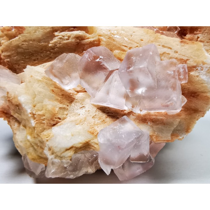 Colorless fluorite and barite , Berbes, Spain
