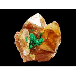 Calcite with malachite from Mashamba, Katanga, RDC