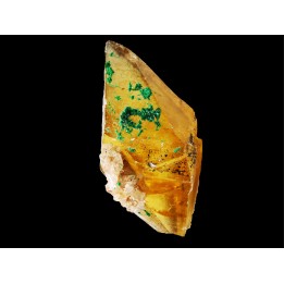 Calcite with malachite from Mashamba, Katanga, RDC