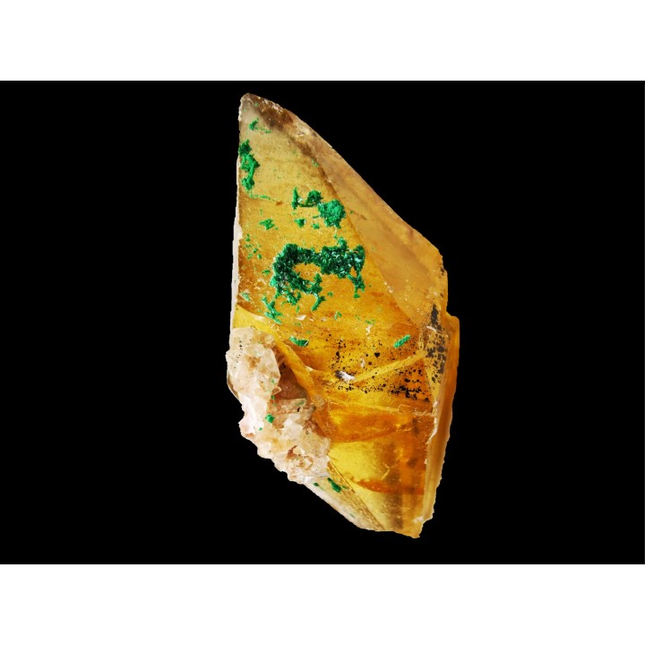 malachite sur calcite - Mashamba, Katanga, RDC