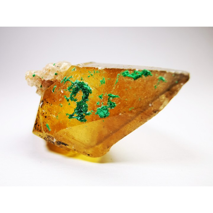 Calcite with malachite from Mashamba, Katanga, RDC