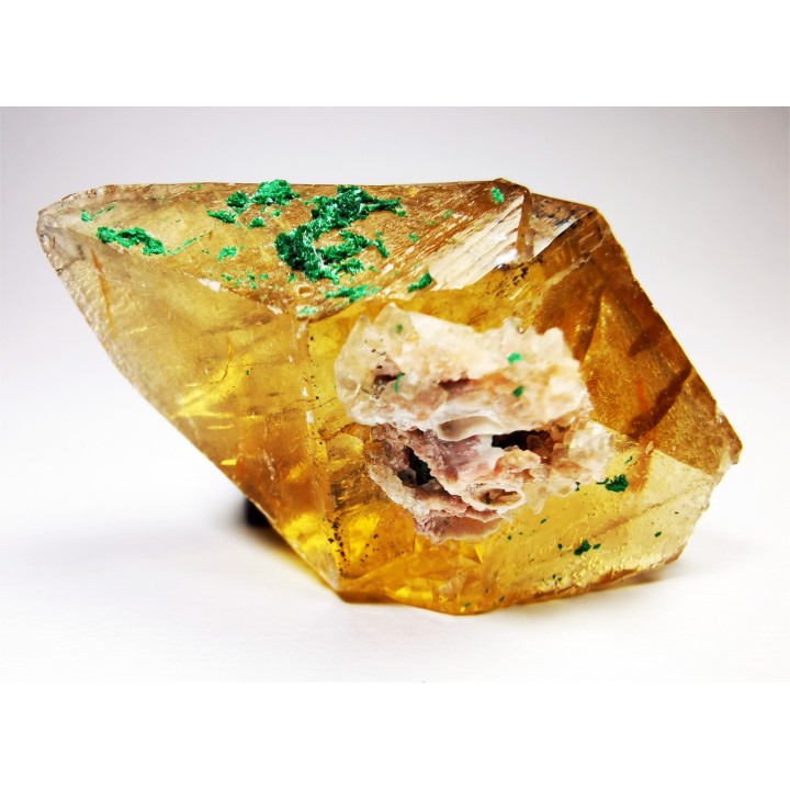 Calcite with malachite from Mashamba, Katanga, RDC