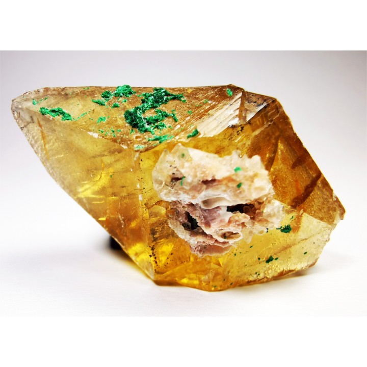 Calcite with malachite from Mashamba, Katanga, RDC