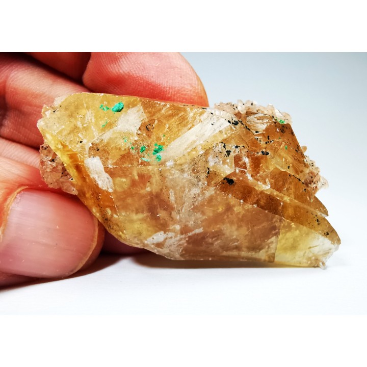 Calcite with malachite from Mashamba, Katanga, RDC