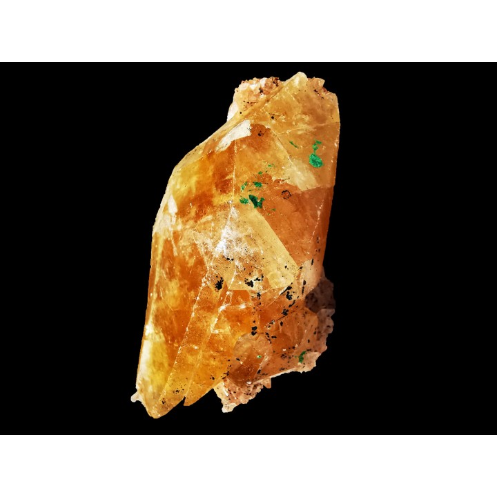 malachite sur calcite - Mashamba, Katanga, RDC