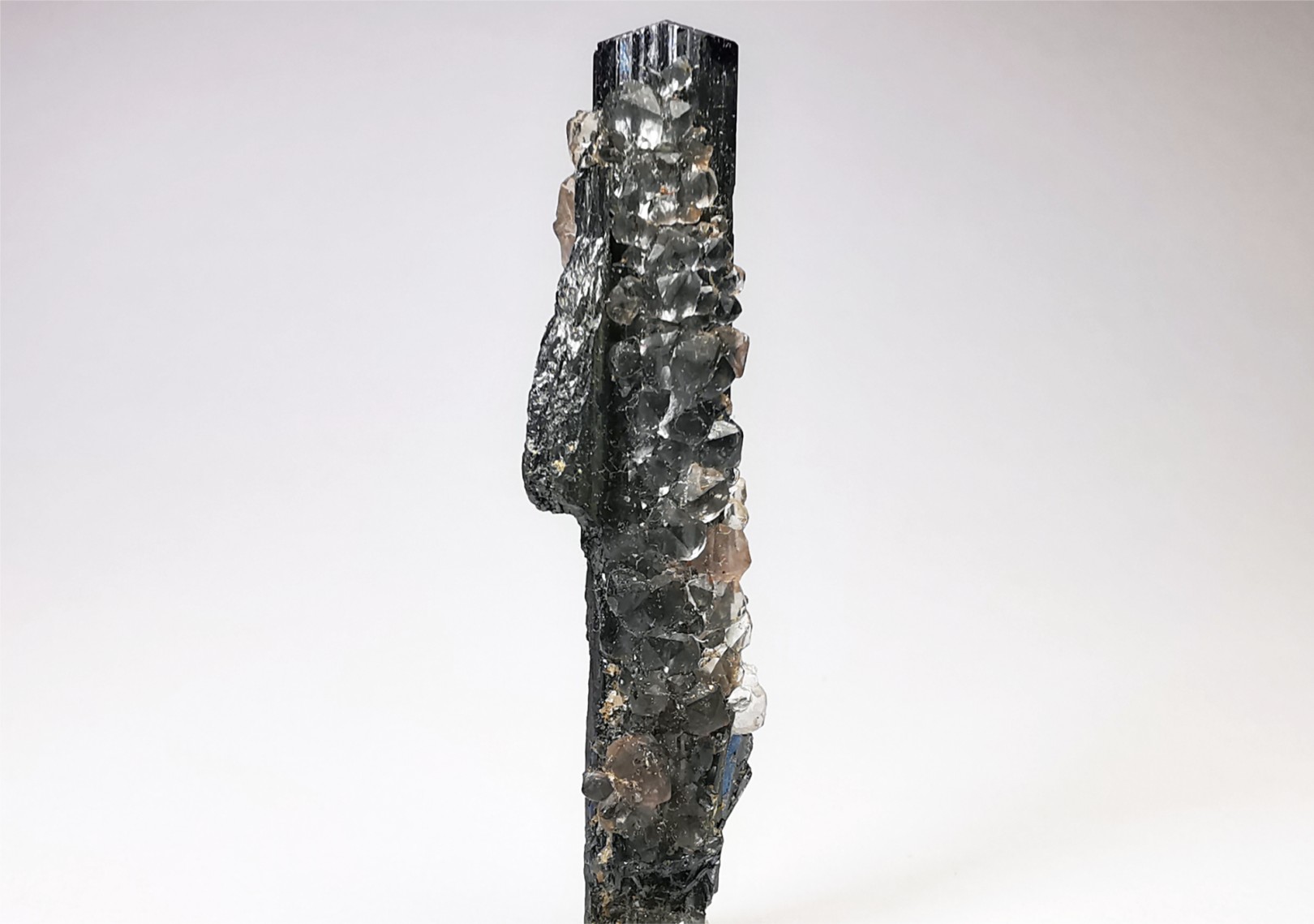 Fluorite on stibnite from Qinglong, Guizhou, CHINA