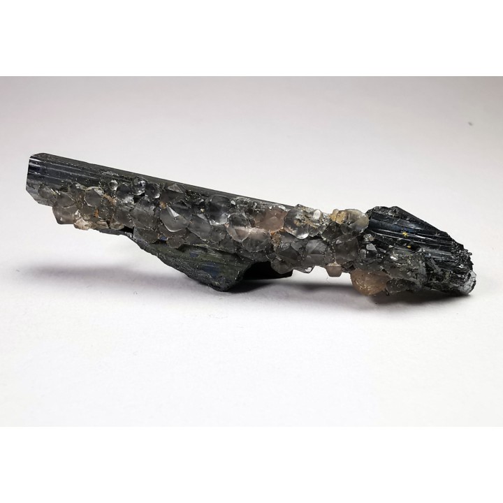 Fluorite on stibnite from Qinglong, Guizhou, CHINA