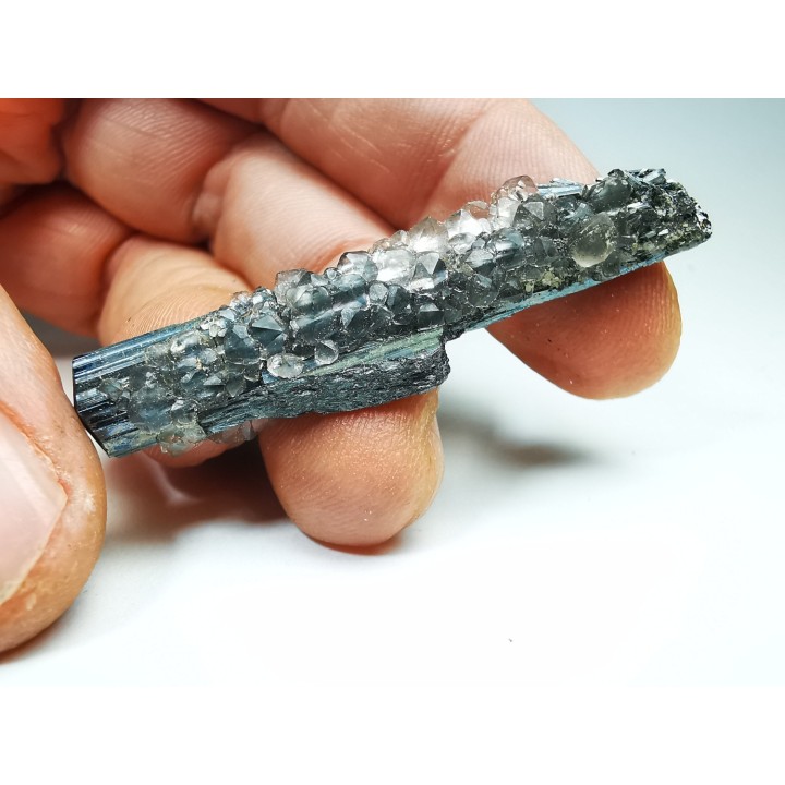Fluorite on stibnite from Qinglong, Guizhou, CHINA