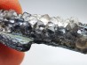 Fluorite on stibnite from Qinglong, Guizhou, CHINA