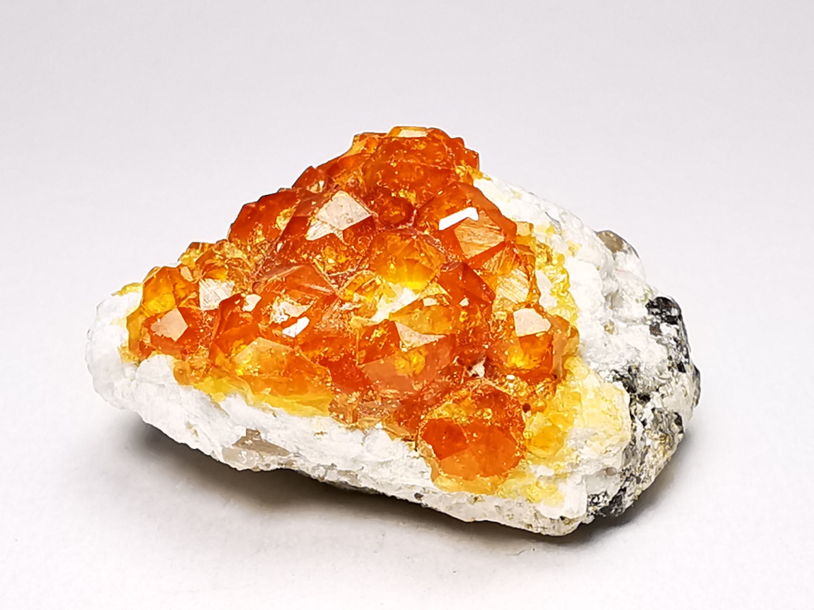 Spessartine Garnet on Quartz, China