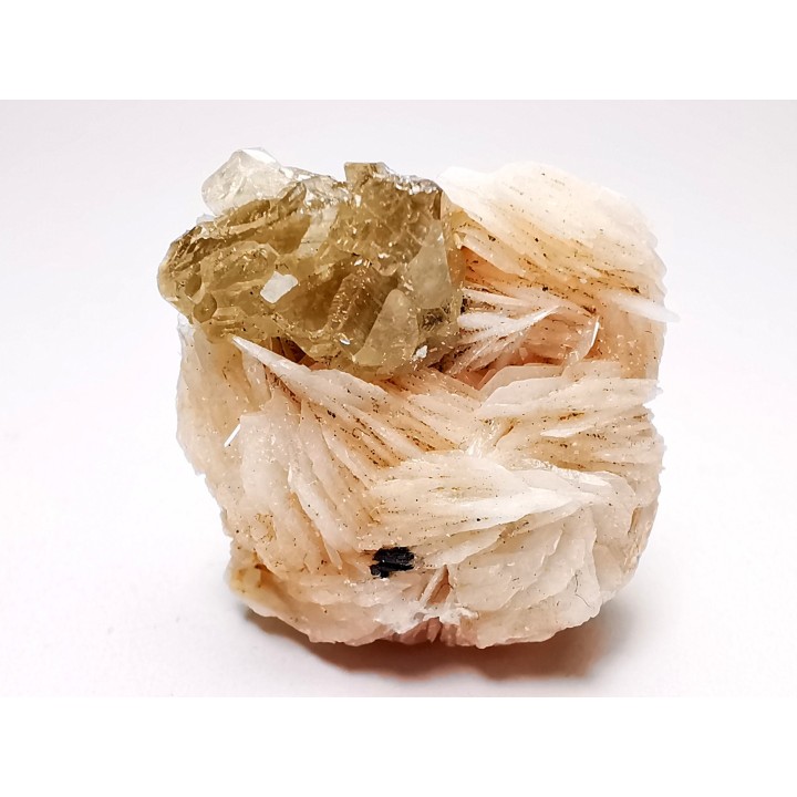 Cerusite fluorescente sur baryte du Maroc