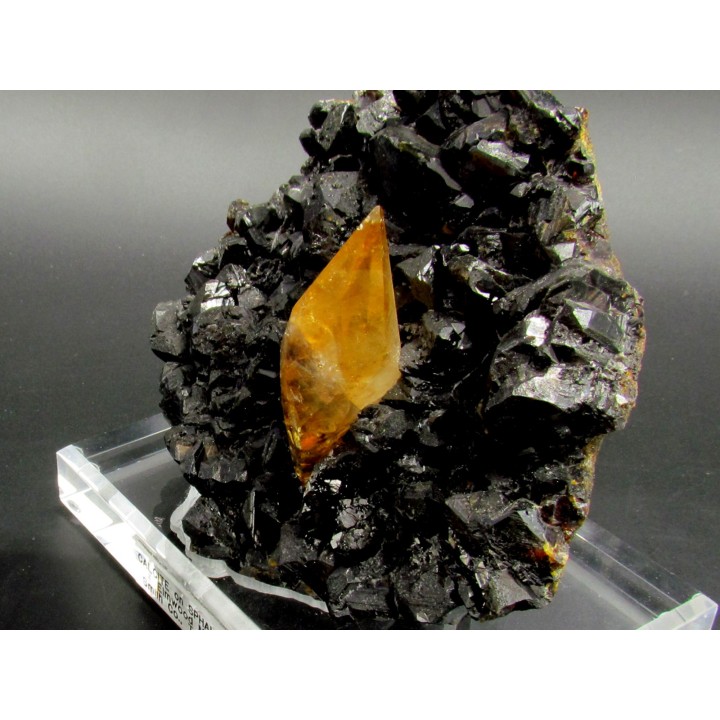 Calcite sur sphalerite  - elmwood USA