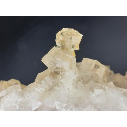 Colorless fluorite in stalactites - Fonsante - FRANCE