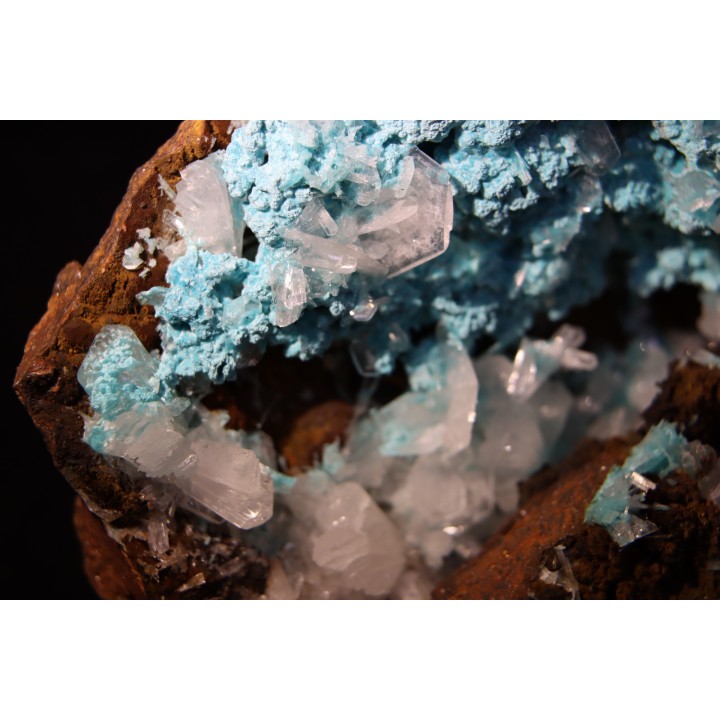 Hemimorphite on rosatite  ojuela mine, Mapimi, Mapimi, Durango, Mexico