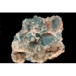 Blue Fluorite and quartz  En Bournegade - TARN - FRANCE