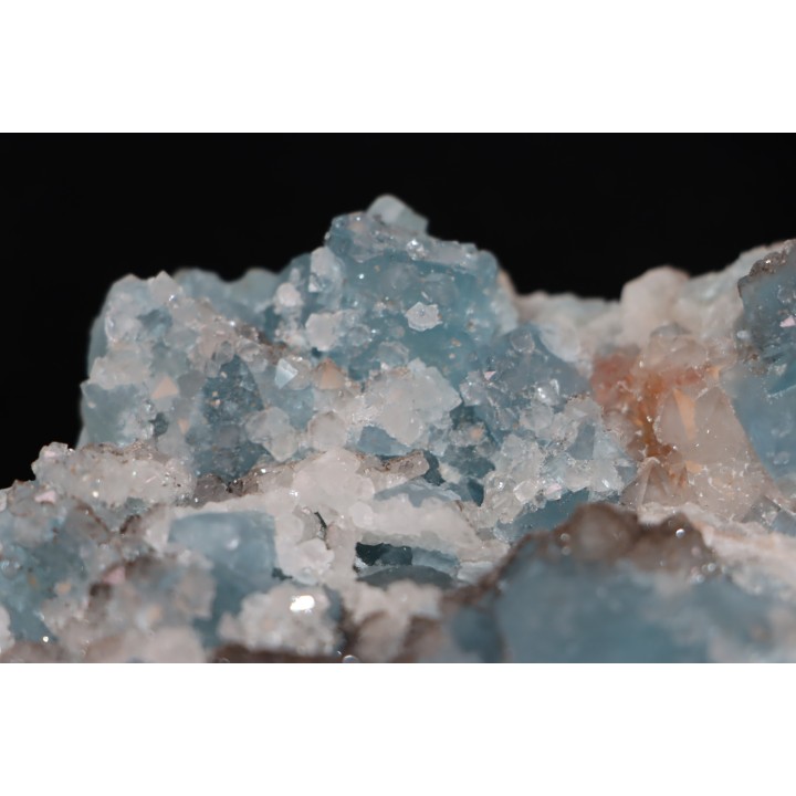 Blue Fluorite and quartz  En Bournegade - TARN - FRANCE