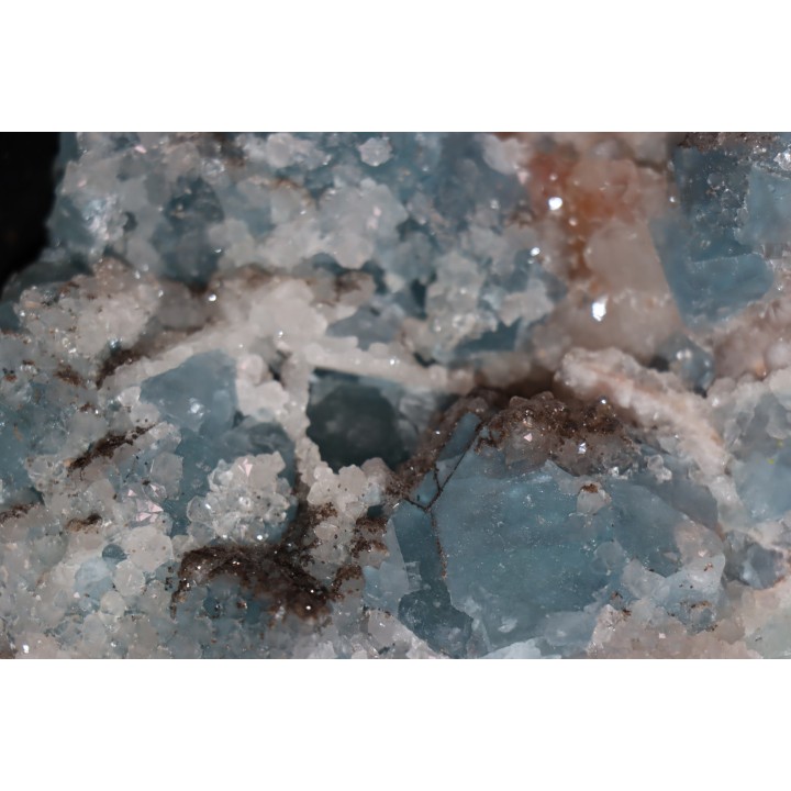 Blue Fluorite and quartz  En Bournegade - TARN - FRANCE