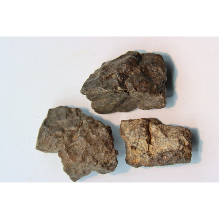 lot de 3 METEORITES CHONDRITE ORDINAIRE NWA