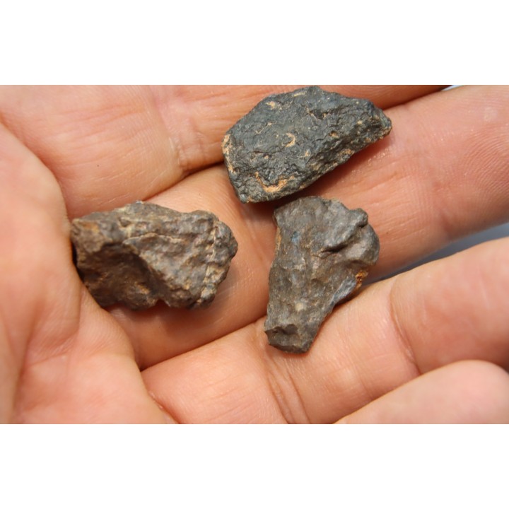 lot de 3 METEORITES CHONDRITE ORDINAIRE NWA